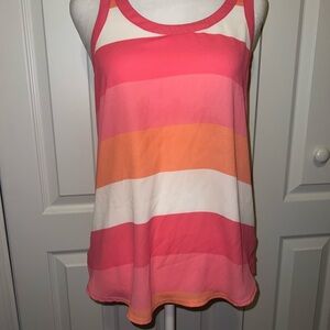 Striped Pink and Orange Women's Tank Top
